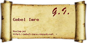 Gebel Imre névjegykártya
